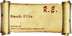 Rauch Ella névjegykártya